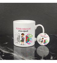Klinik Psiklog Kupa Bardak ve Anahtarlık Set