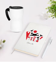 BK Gift Kişiye Özel Yılbaşı 2024 Mutlu Yıllar Beyaz Defter Kalem Termos Mug Seti - 1