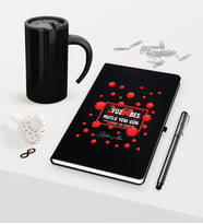 BK Gift Kişiye Özel 365 Mutlu Yeni Gün Temalı Siyah Defter Kalem Termos Mug Seti - 1