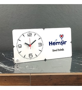 Hemşir Ahşap Masa Saati 002