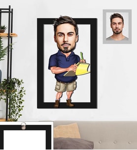 Kişiye Özel Patron Karikatürlü 3D Ahşap Tablo 30x47 Bay-17