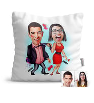 BK Gift Kişiye Özel Sevgililer Karikatür  Yastık  4
