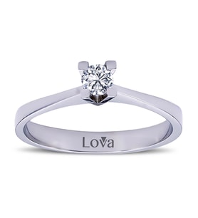 Lova E Renk 0,18 Karat Pırlanta Tektaş Yüzük - 1050002