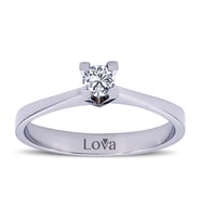 Lova E Renk 0,18 Karat Pırlanta Tektaş Yüzük - 1050002