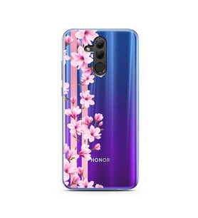 Transparan Çiçek Tasarımlı Süper Şeffaf Silikon Telefon Kılıfı Huawei Honor 20 L