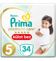 Prima Premium Care Külot Bebek Bezi Beden:5 (12-17Kg) Junior 34 Adet Ekonomik Pk