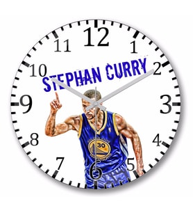 Stephen Curry    Duvar   Saati Bombeli Gercek Cam