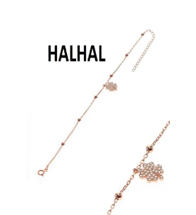 Söğütlü Silver Gümüş yonca ve zirkon taşlı toplu zincir halhal