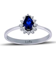 Lova Pırlantalı Damla Safir Anturaj Yüzük - 1020241