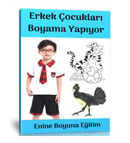 Erkek Çocukları Boyama Yapıyor Kitabı