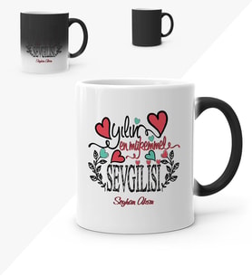 BK Gift Kişiye Özel Yılın En Mükemmel Sevgilisi Sihirli Kupa Bardak