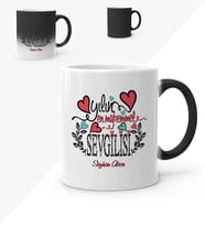 BK Gift Kişiye Özel Yılın En Mükemmel Sevgilisi Sihirli Kupa Bardak