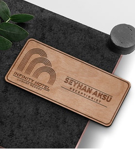 BK Gift Kişiye Özel Ahşap Yaka İsimliği - 1