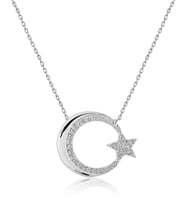 Papatya Silver 925 Ayar Ayyıldız Figürlü Gümüş Kolye