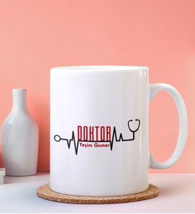 Kişiye Özel Doktor Tasarımlı Beyaz Kupa