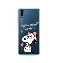 Snoopy Tasarımlı Süper Şeffaf Silikon Telefon Kılıfı Huawei P20 