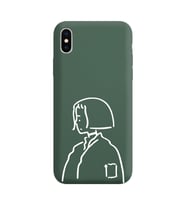 Iphone Xs Çizgi Tasarımlı Koyu Yeşil Lansman Telefon Kılıfı