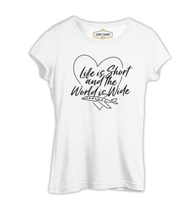 Life is Short Beyaz Kadın Tshirt