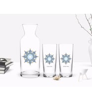 BK Gift Kişiye Özel Renkli Baskılı İsimli İkili Rakı Bardağı ve Karaf Hediye Seti-105 (Model 1)