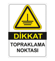 MIGNATIS - Dikkat Topraklama Noktası Levhası - Sac Malzeme 25x35cm