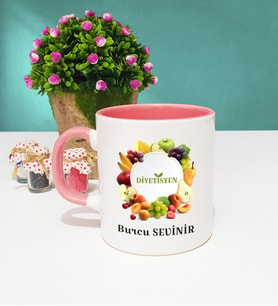 Diyetisyen Tasarımlı Kişiye Özel Diyetisyen Kupa Bardak Pembe