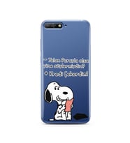 Snoopy Tasarımlı Süper Şeffaf Silikon Telefon Kılıfı Huawei Y6 2018