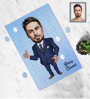 Kişiye Özel Öğretmen Karikatürlü A3 240 Parça Puzzle Bay-11