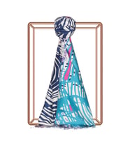 İpekevi Renkli Zebra Desenli İpek Şal Model 03
