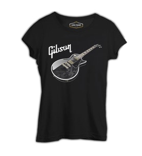 Gitar - Gibson 1 Siyah Kadın Tshirt