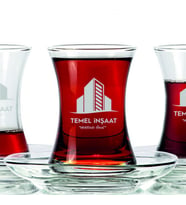 Firmalara Özel Logo Baskılı 6 'lı Çay Bardağı Seti