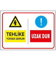 MIGNATIS - Tehlike Yüksek Gerilim Uzak Dur Levhası - Sac Malzeme 50x70cm