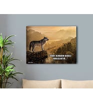 BK Gift Kişiye Özel Kurt Tasarımlı Kanvas Tablo 50x70cm-1