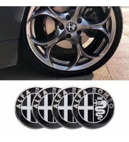 Jant Göbeği Arma Alfa Romeo Plasto Damla 60mm. 4'lü Set SİYAH