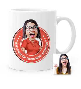 BK Gift Kişiye Özel Kolay Yetişmiyor Karikatür Beyaz Kupa Bardak  1