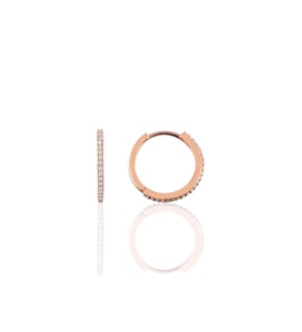 Söğütlü Silver Gümüş 17 mm rose zirkon taşlı tamtur halka küpe