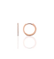 Söğütlü Silver Gümüş 17 mm rose zirkon taşlı tamtur halka küpe
