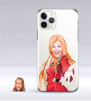 BK Gift Kişiye Özel Bayan Karikatürlü iPhone 11 Pro İnce Şeffaf Silikon Telefon Kapağı-34 (Beyaz)
