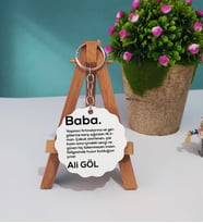 Babalar Günü Hediyesi Baba Ahşap Anahtarlık