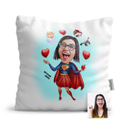 BK Gift Kişiye Özel Süper Anne Karikatür  Yastık