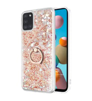 Microsonic Samsung Galaxy A21s Kılıf Glitter Liquid Holder Gold