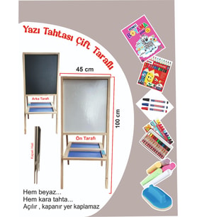 Çift Taraflı Ayaklı Ahşap Yazı Tahtası No:3