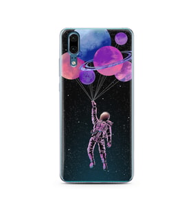Uzay Balon Tasarım Süper Şeffaf Silikon Telefon Kılıfı Huawei P20 