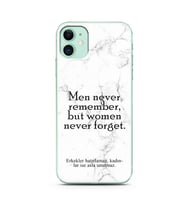 Iphone 11 Beyaz Mermer Söz Tasarımlı Telefon Kılıfı