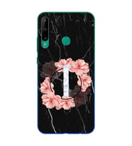Mermer Çiçekli Harf Tasarım Süper Şeffaf Silikon Telefon Kılıfı Huawei P40 Lite 