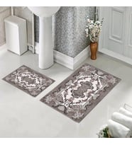 Banyo Halısı Ikili Klozet Takımı Kaymaz Tabanlı (60 xm x 100 cm + 40 cm x 60 cm) 
