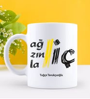 BK Gift Kişiye Özel Ağzınla İç Tasarımlı Beyaz Kupa Bardak
