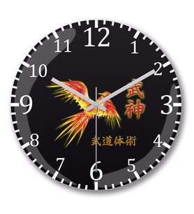 Bujinkan Fenix Duvar Saati Bombeli Gercek Cam