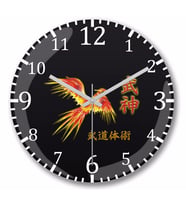 Bujinkan Fenix Duvar Saati Bombeli Gercek Cam