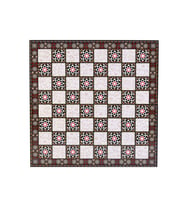 (Sadece Tahta İsteyene) Küçük Boy Sedef Desenli MDF Ahşap Satranç Tahtası (30x30 cm.) (Çok Renkli)
