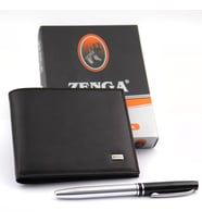 Zenga Hakiki Dana Derisi Erkek Cüzdan+Metal Roller Kalem HEDİYELİ